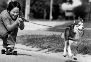 dog-pulling-boy-on-skateboard-archival-photo-poster